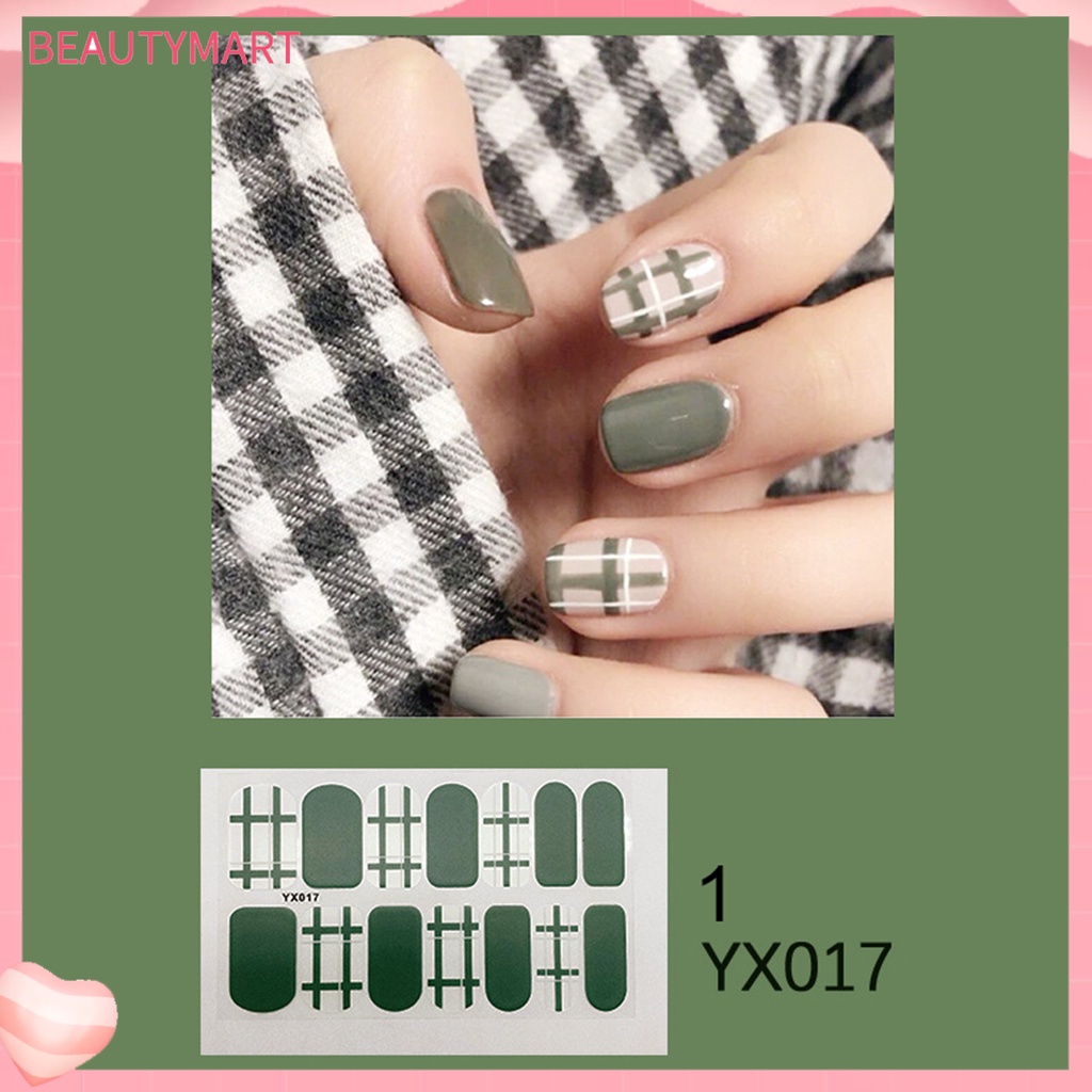 Bộ 7 Miếng Dán Móng Tay Màu Nhám Bao Phủ Toàn Diện Phong Cách Nhật Bản