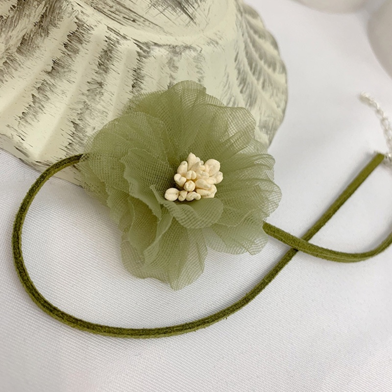 Arin Vòng Cổ Dây Nhung Kẻ Sọc Lớn Đính Hoa Thanh Lịch Mới Lạ Phong Cách Bohemian Cho Nữ