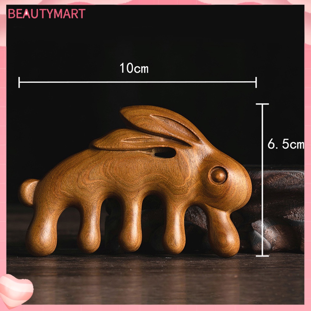 Lược Gỗ Đàn Hương 5 Răng Tròn Chống Tĩnh Điện Mát Xa Thư Giãn Cơ Bắp