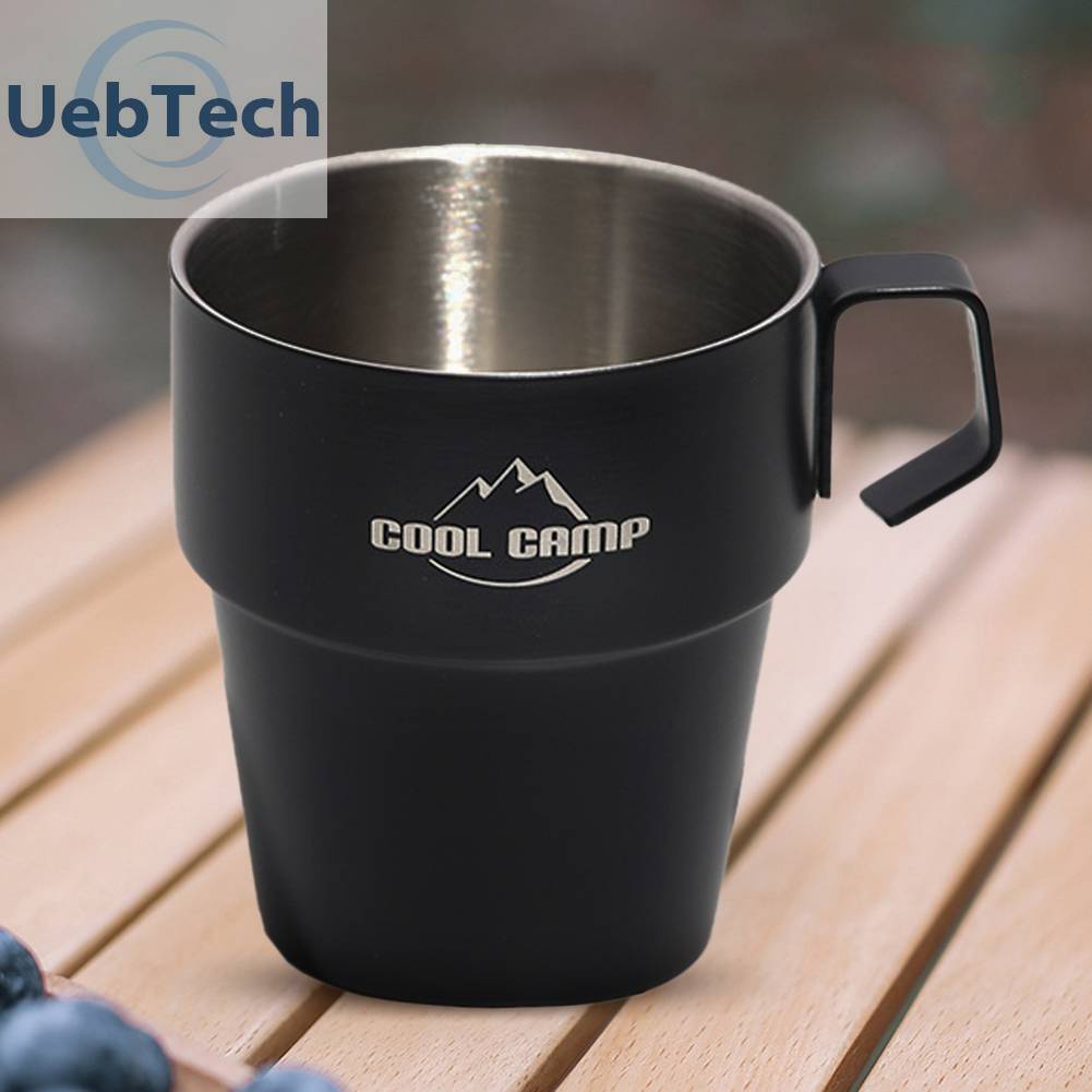 Cốc Uống Nước Hai Lớp Chống Bỏng Dung Tích 300ml Dùng Khi Đi Cắm Trại