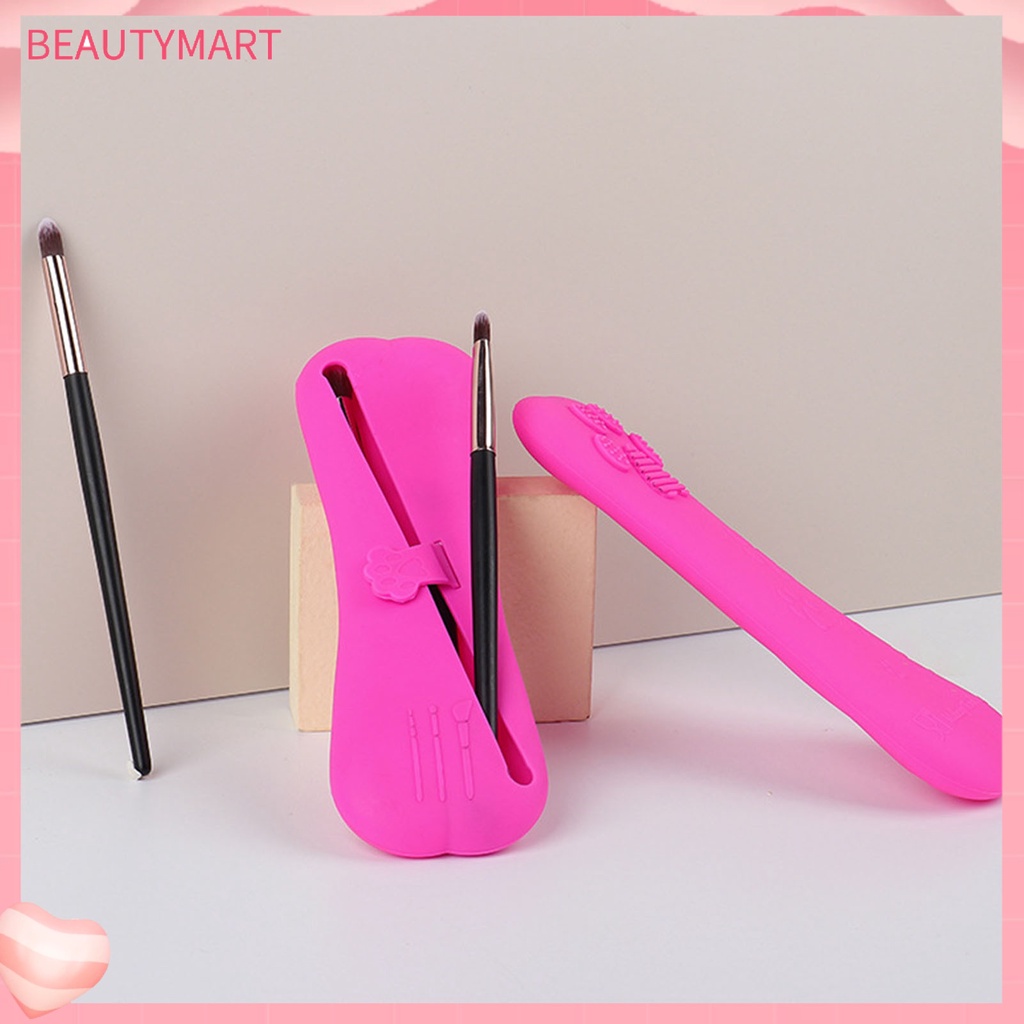 [beautymart] Túi Đựng Cọ Trang Điểm Bằng Silicon Mềm Dung Tích Lớn Chống Bụi Chống Rơi Hình Dấu Chân Mèo