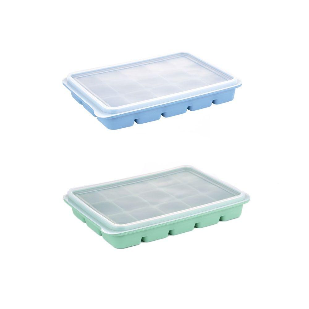 Set 2 Khay Làm Đá Bằng Silicone Tiện Dụng Khuôn Làm Bánh Hình Vuông Cỡ Lớn Tiện Dụng Cho Đông Lạnh