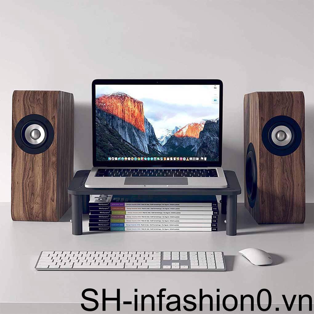 Giá Đỡ Nâng Màn Hình Máy Tính Bằng Kim Loại 3 Bánh Răng Chống Trượt