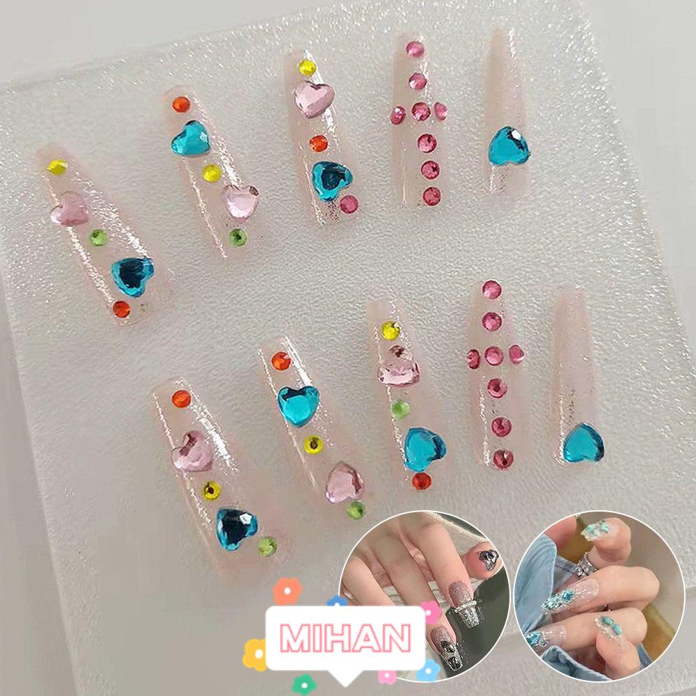 MIHAN1 Set 24 Móng Tay Giả Bảo Vệ Toàn Diện Màu Aurora MIHAN1