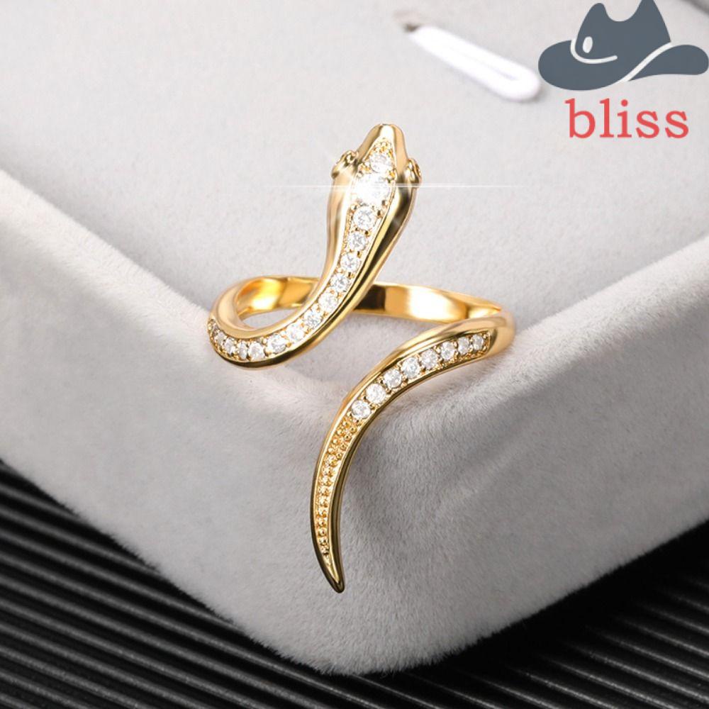 Nhẫn Hình Rắn Đính Đá Có Thể Điều Chỉnh Phong Cách Gothic