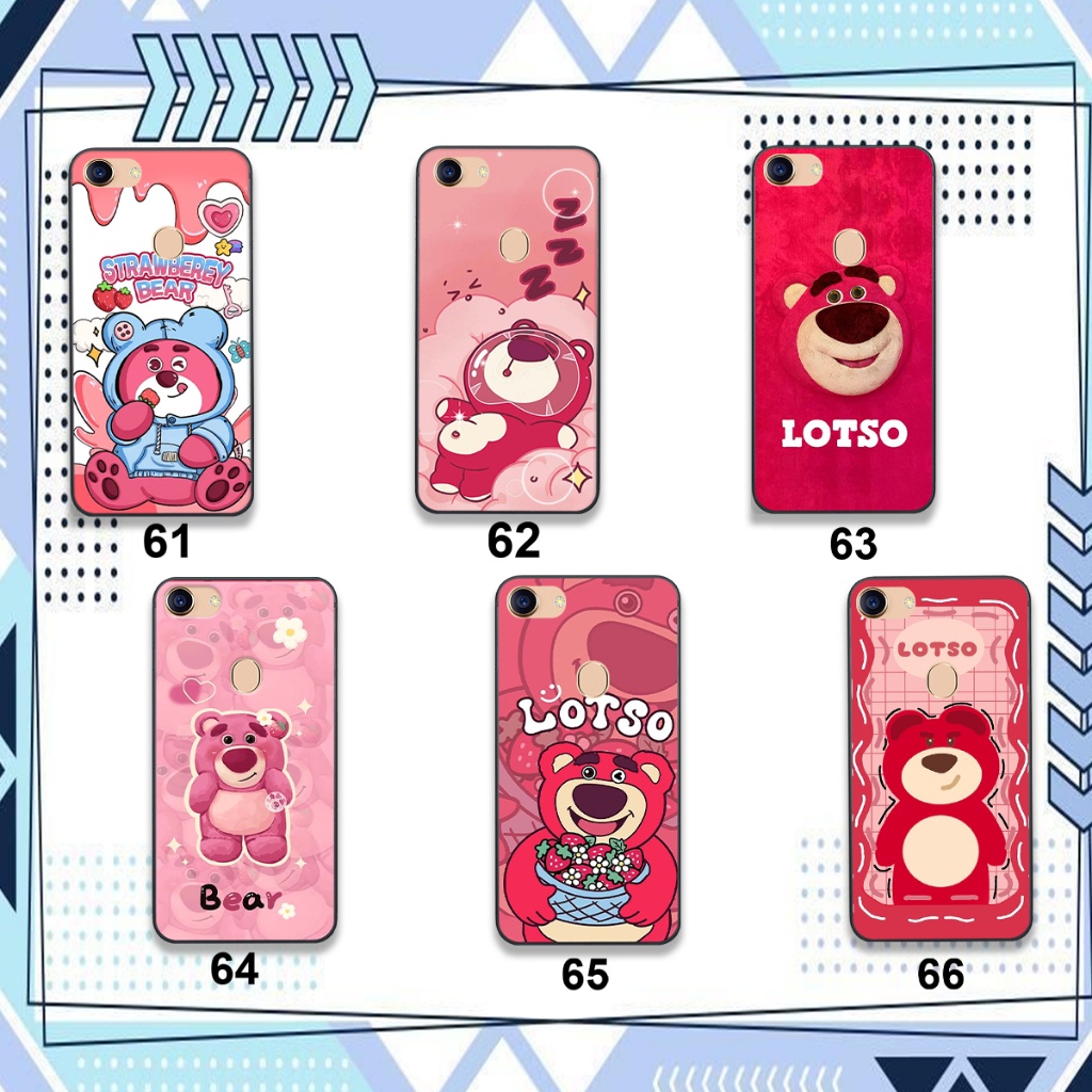 Ốp Oppo F5 / F5 Youth / F7 / F7 Youth in hình gấu dâu bae lotso hồng cute dễ thương đẹp hot trend