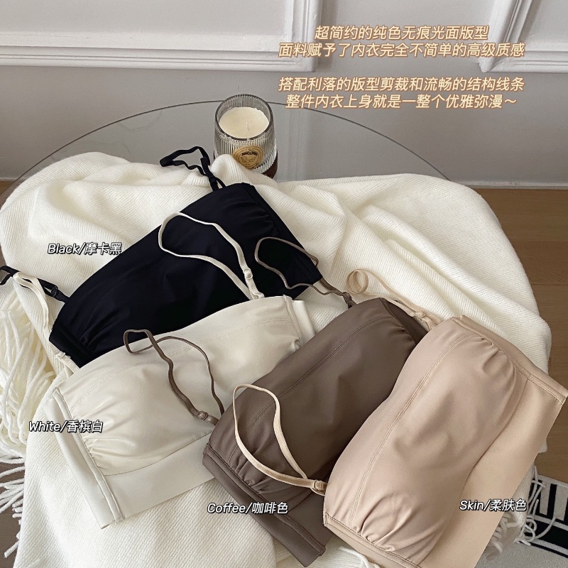 Áo Lót Nâng Ngực Một Mảnh Thiết Kế Dây Đan Chéo Lưng Siêu Nhẹ Không Đường May