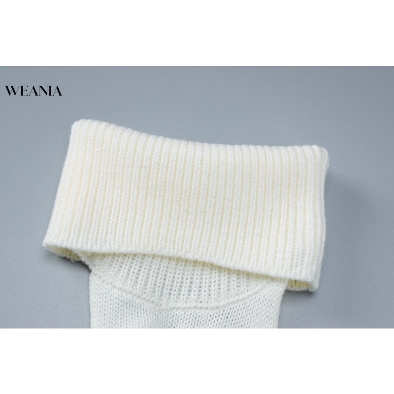 Áo Dệt Kim Cổ Cao Lệch Tà Quyến Rũ Thời Trang Cho Nữ