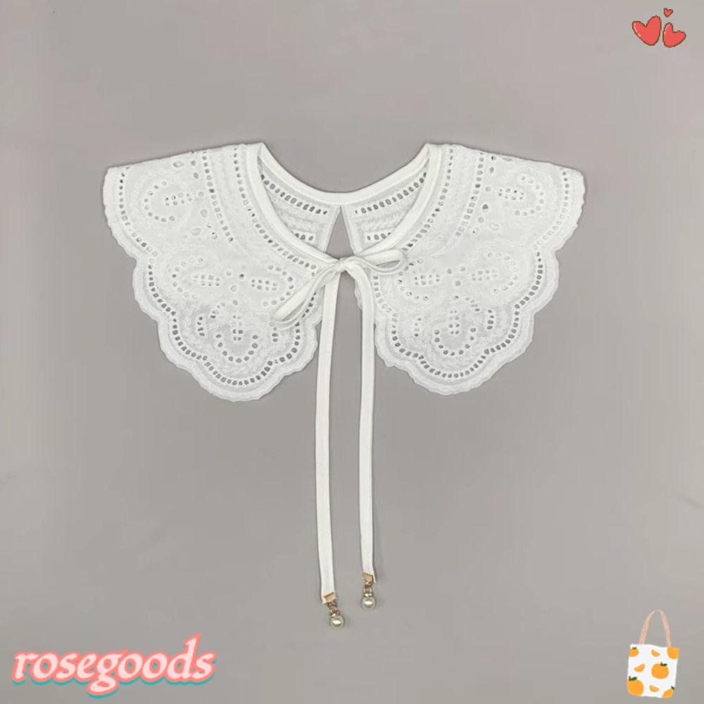 Cổ Áo Giả Viền Bèo Ren Trắng Phong Cách Nhật Bản Trang Trí Cho Học Sinh