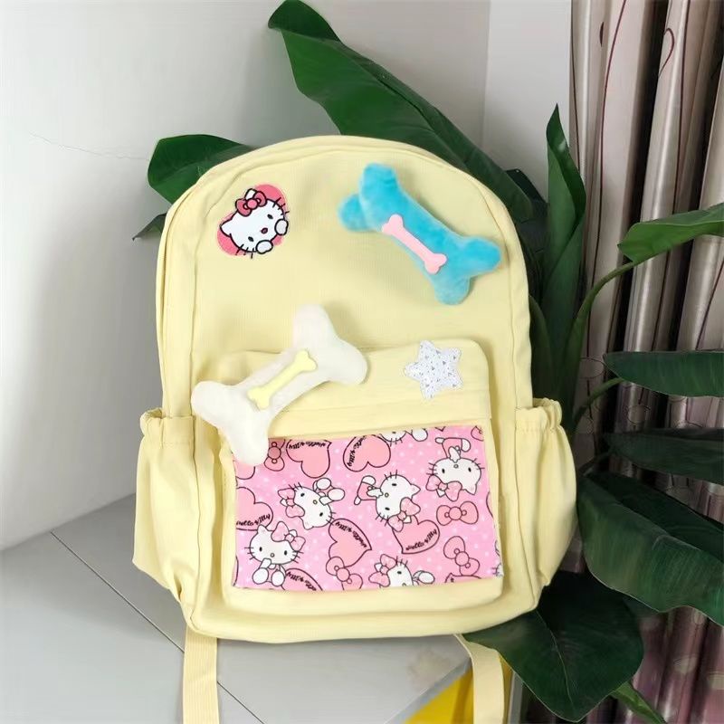 Ba Lô Đi Học Sức Chứa Lớn Hình Mèo kitty Dễ Thương Cho Nữ