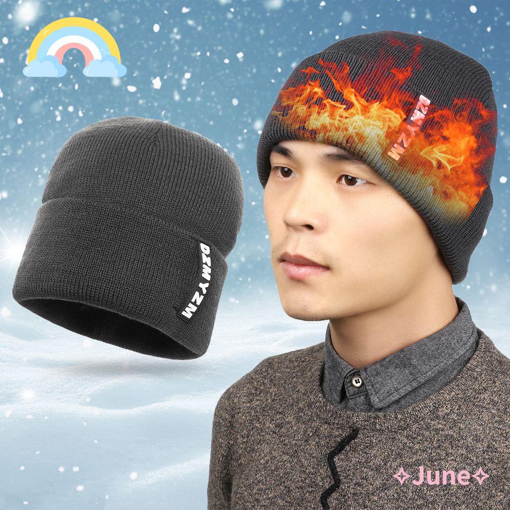 JUNE Mũ beanie Dày Dặn Giữ Ấm Mùa Đông Phong Cách Hip Hop Thời Trang