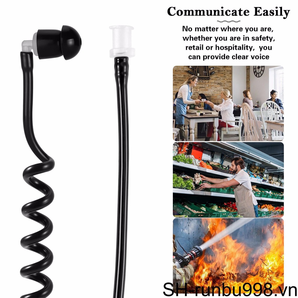 Ống Khí Màu Đen Có Thể Tháo Rời Kèm Tai Nghe Cho Radio Hai Chiều Motorola