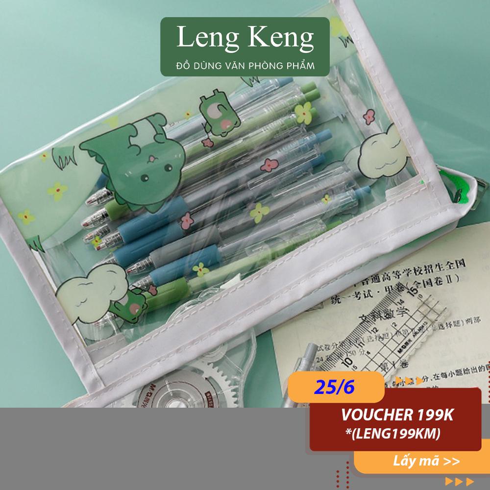 Túi đựng bút Leng Keng túi đựng bút size to hình khủng long siêu cute TB08
