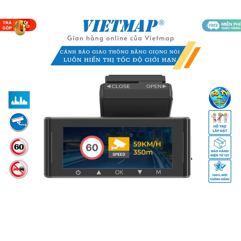 Camera Vietmap Speed Map M1 - Cảnh báo giao thông - Cảnh báo vượt tốc độ - Hàng chính hãng
