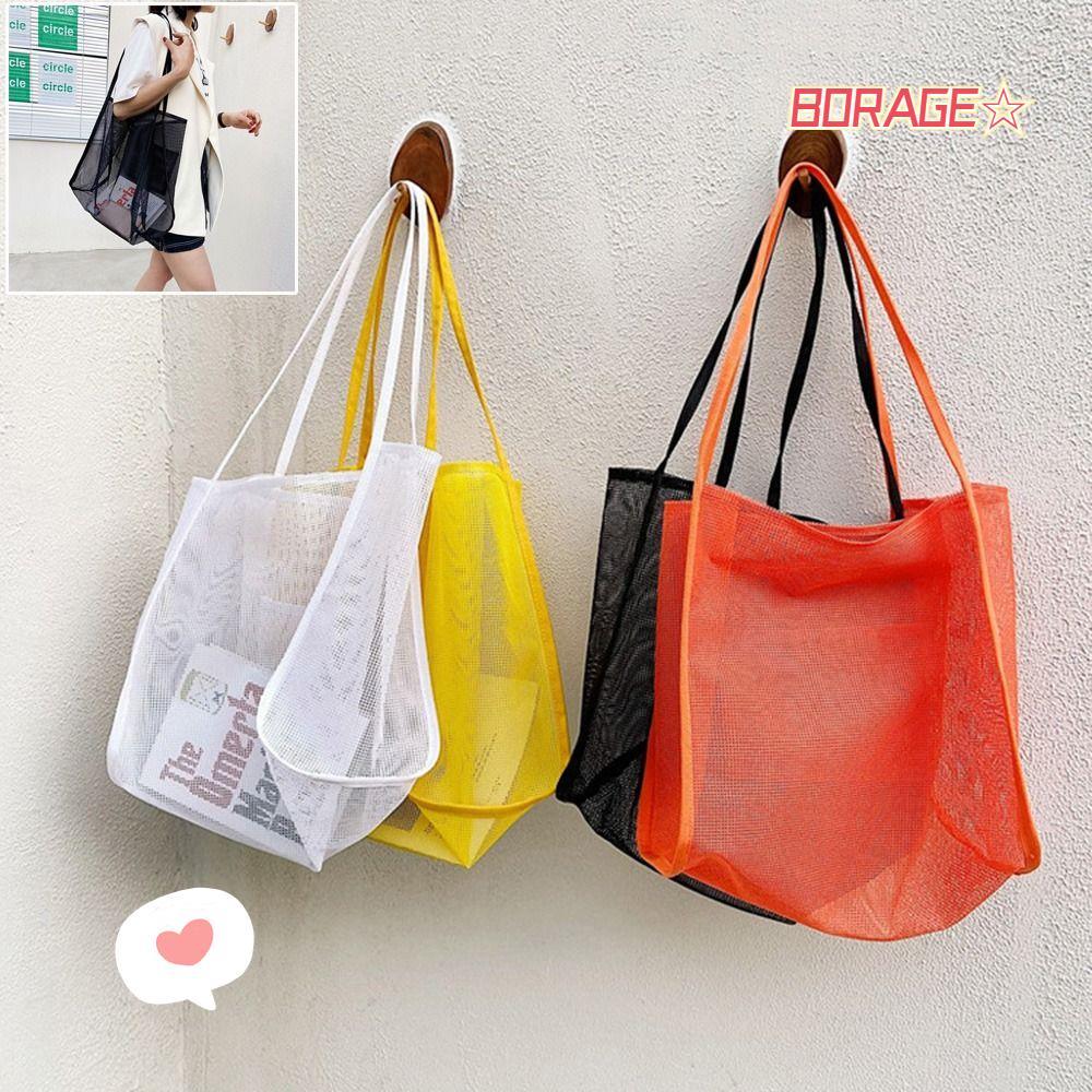 BORAG Túi Lưới Đeo Vai Trong Suốt Thời Trang Đi Biển