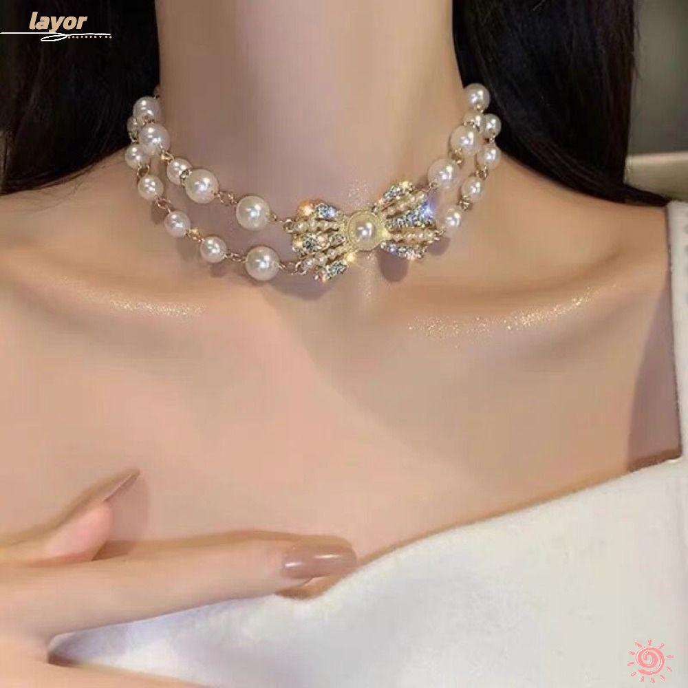 LAY Vòng cổ Mặt Nơ Kim Loại