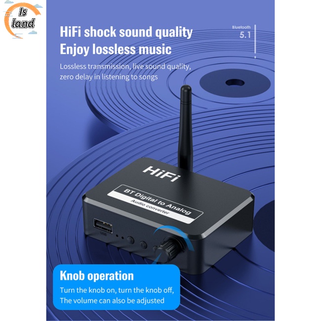Bộ Chuyển Đổi Âm Thanh Kỹ Thuật Số Sang Analog Toslink Toslink Jack 3.5mm Aux L / r Bluetooth 5.1 Và Phụ Kiện