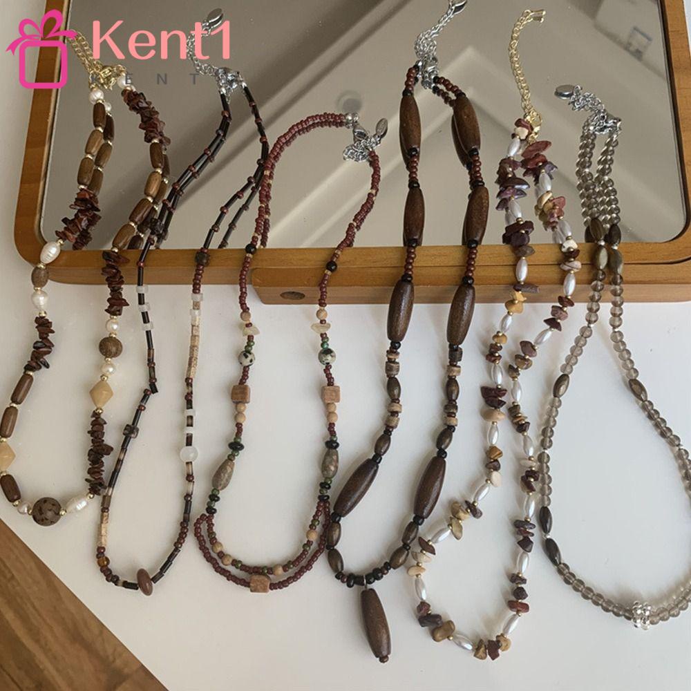 Vòng cổ Hạt Gỗ Màu Cà Phê Phong Cách Cổ Điển 1