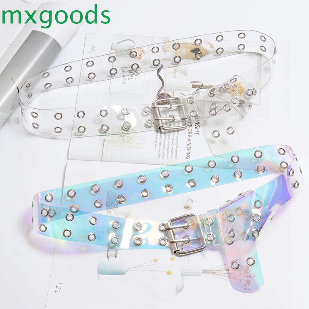 MXGOODS Thắt Lưng Trong Suốt Với Khóa Cài Bằng Nhựa PVC Nhiều Màu Thời Trang Cho Nữ