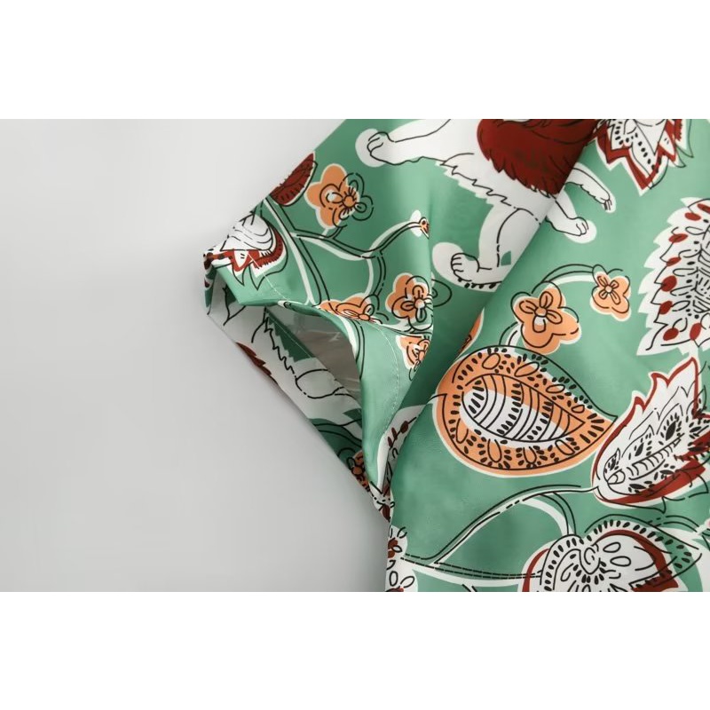 Áo Sơ Mi Tay Ngắn In Hoa Phong Cách Hawaii Hồng Kông Cổ Điển Thời Trang Đi Biển Cho Nam Và Nữ