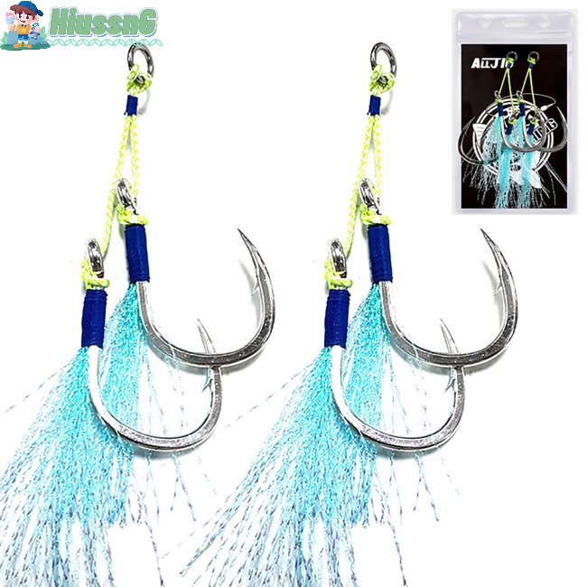 2 Móc Câu Cá Đính Lông Vũ Nhiều Màu Sắc
