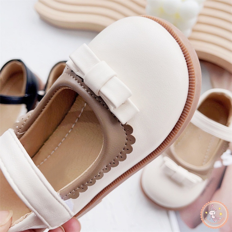 Giày Búp Bê Đế Mềm Chống Trượt Màu Đen Dành Cho Bé Gái
