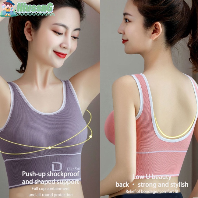 Áo Bra Thể Thao Không Đường May Có Miếng Lót Nâng Ngực Tháo Rời Được Dành Cho Nữ