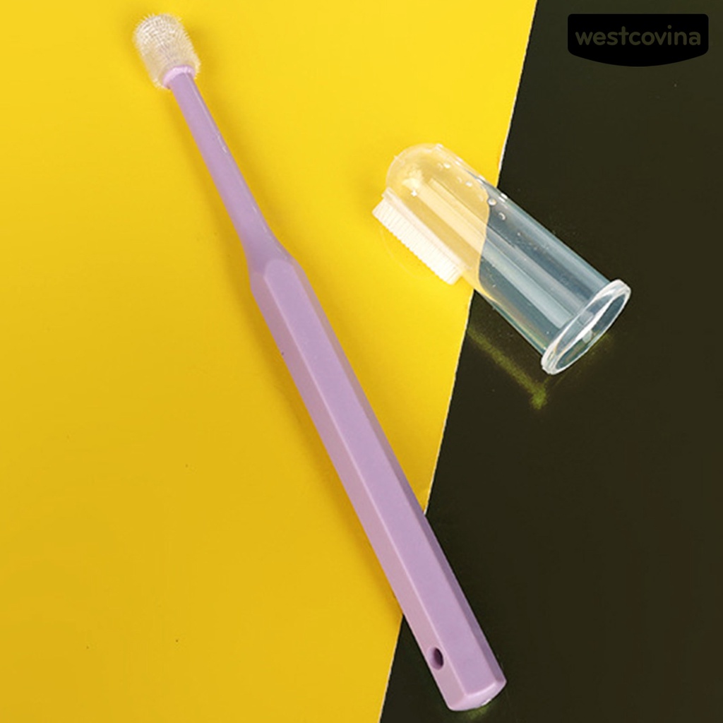 [COD]♞1 Bộ Bàn Chải Đánh Răng Lông Mềm Linh Hoạt Bằng Nhựa Đeo Ngón Tay Cho Cún Cưng