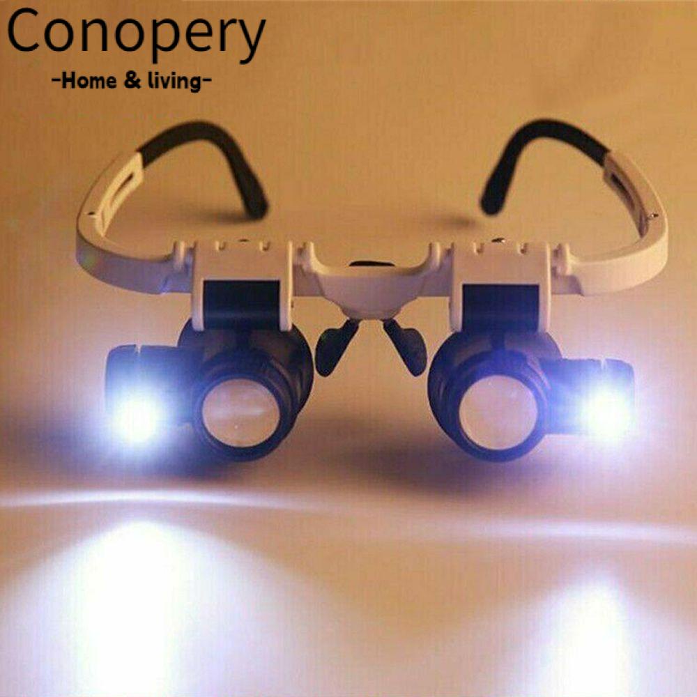 CONOPERY Kính Hiển Vi Acrylic Đeo Đầu Sửa Chữa Đồng Hồ