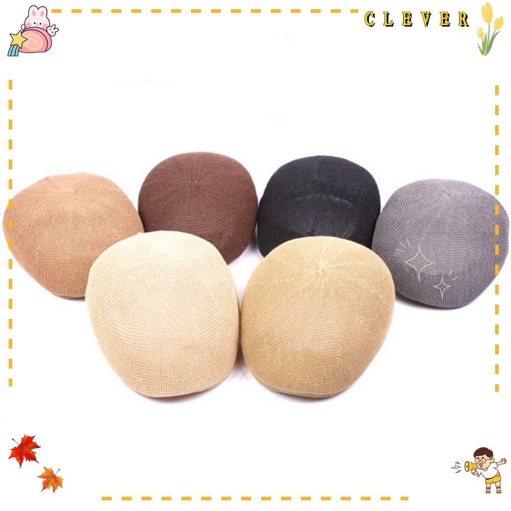 Mũ Beret Vải Ivy Phẳng Thoáng Khí Thời Trang Mùa Hè Cho Nữ