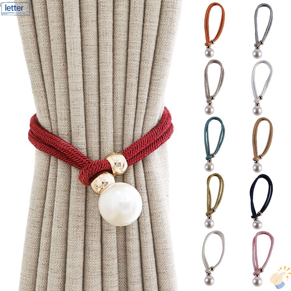 LET Bộ 2 Dây Cột Rèm Cửa + Giá Đỡ + Dây Thừng Thiết Kế Hiện Đại Trang Trí Nhà Cửa