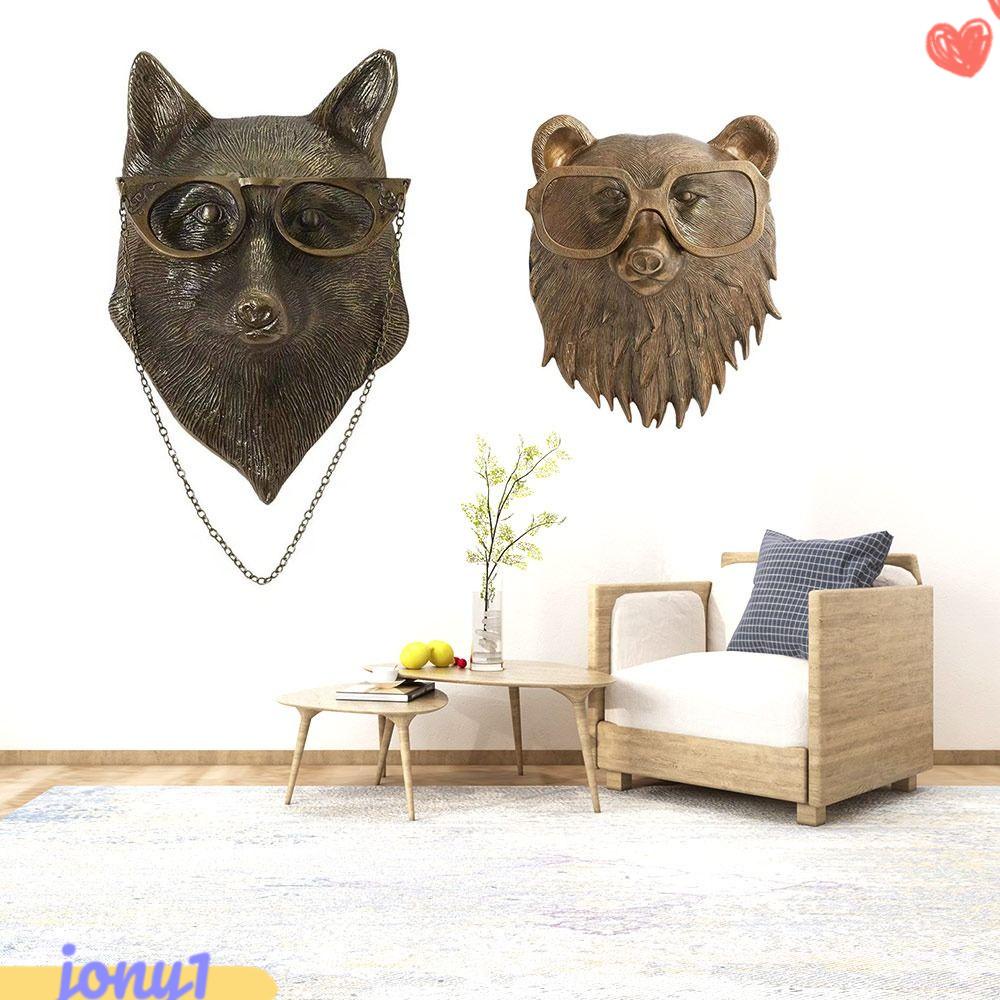 JONYE Đầu Động Vật Bằng Nhựa Resin Màu Đồng Chất Lượng Cao Treo Tường Trang Trí