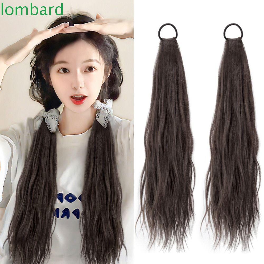 LOMBARD Tóc Giả Đuôi Ngựa Xoăn Dài Vô Hình Tự Nhiên Co Giãn Hóa Trang Lolita Cho Nữ