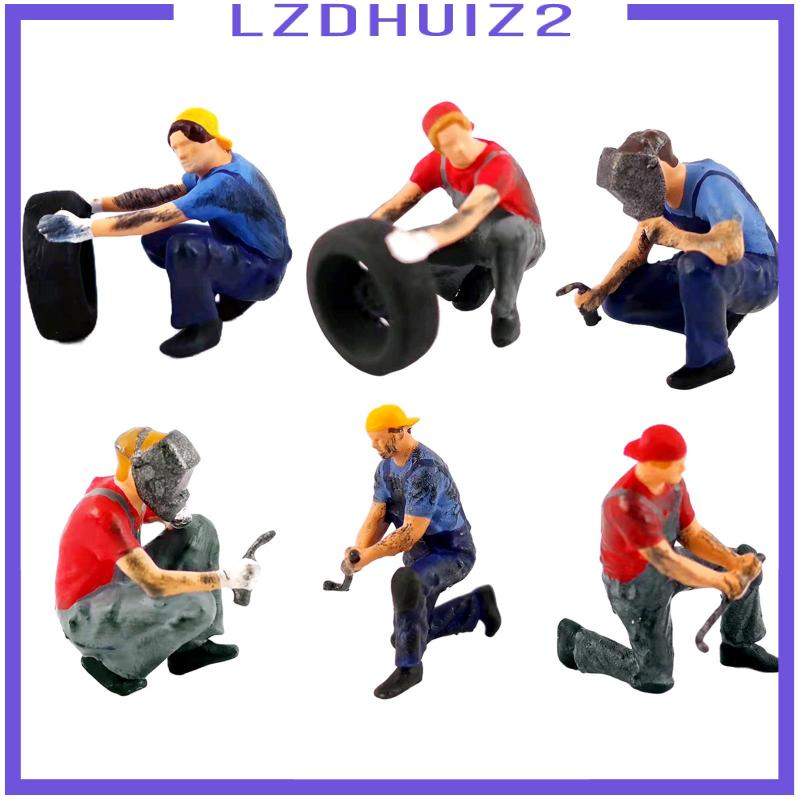 Mô Hình Người Ngồi Trên Bánh Xe Màu Xanh Dương Tỉ Lệ 1 / 64 Trang Trí Nhà Búp Bê