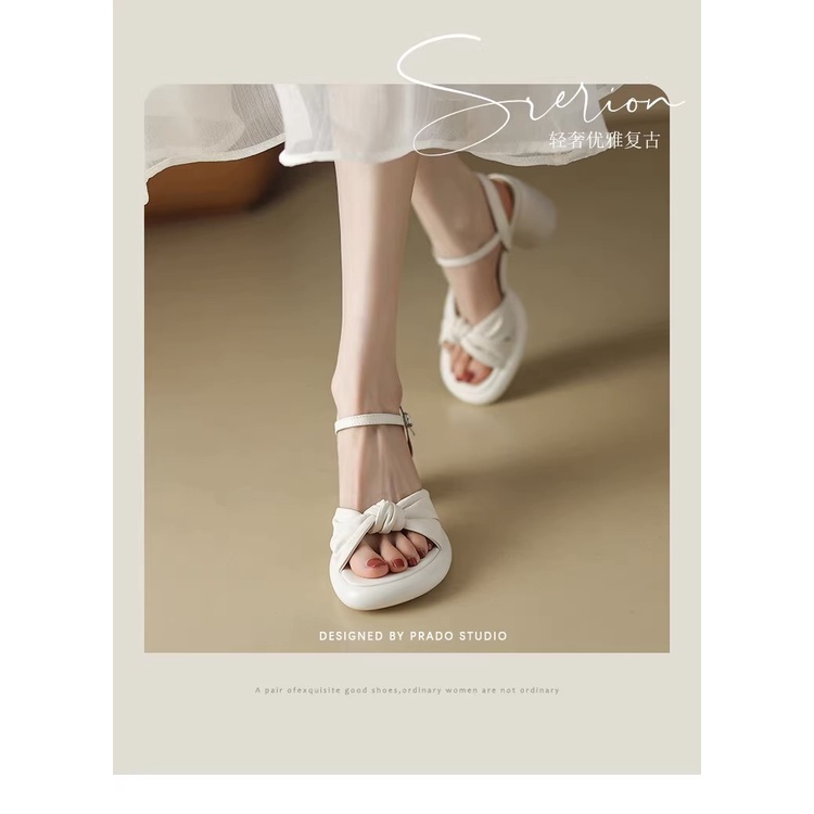 Tóc Thẳng Của Nhà Máy Duoya ~ [Hàng Có Sẵn] Sang Trọng ~ Nhìn Tuyệt Vời!Giày Sandal Đế Dày Bằng Da Mềm Phong Cách Roman Thời Trang Cho Nữ