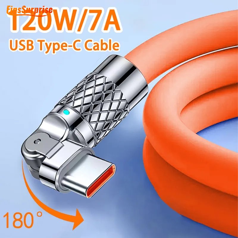 Cáp Sạc Nhanh Type-C 120W 6A Bằng Hợp Kim Kẽm Bền Bỉ Cho Điện Thoại