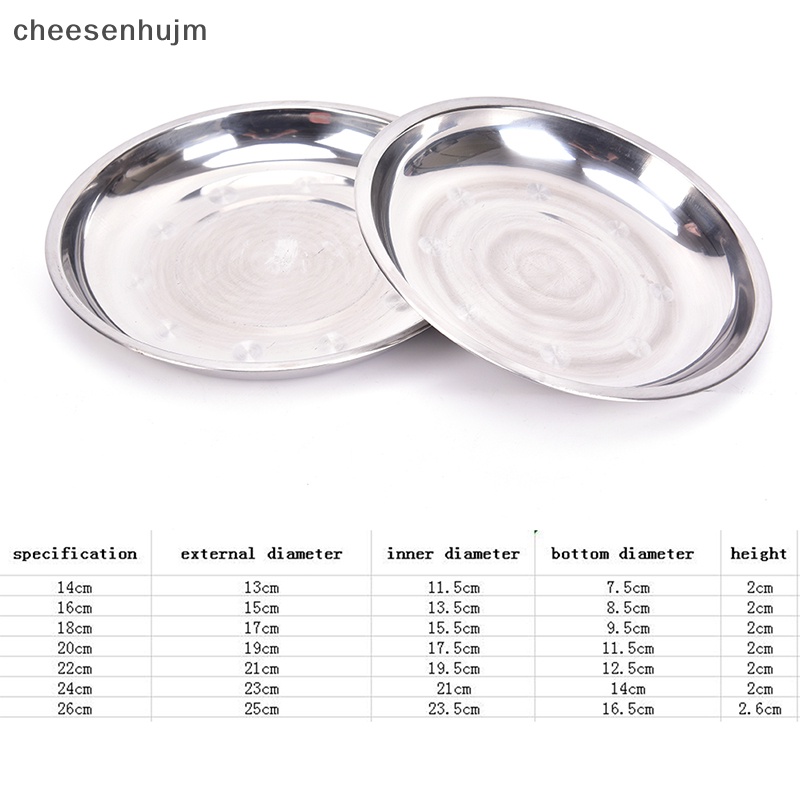 Đĩa Đựng Thức Ăn Bằng Thép Không Gỉ Đường Kính 14-26cm