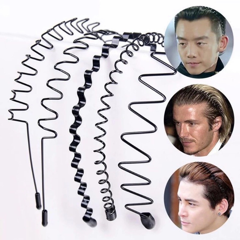 Băng Đô Cài Tóc Kim Loại Màu Đen / Nâu Cho Nam Và Nữ