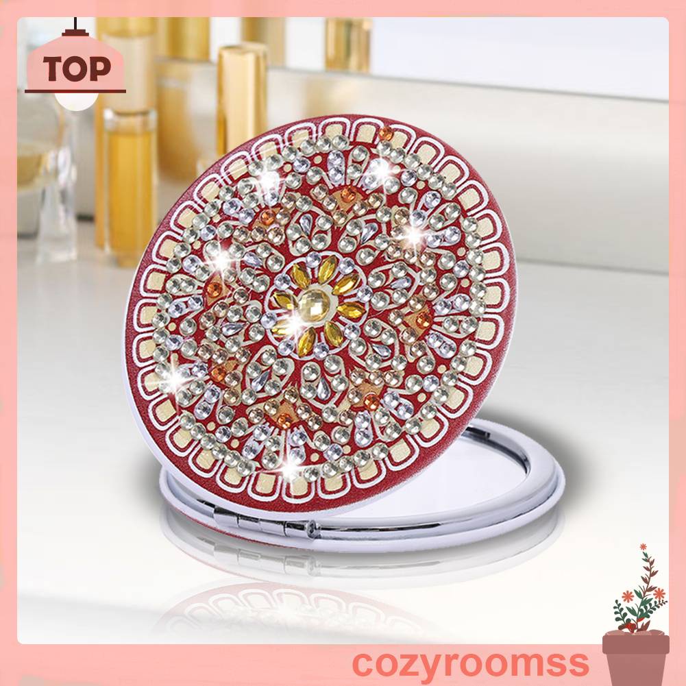 Gương Trang Điểm Đính Kim Cương Pha Lê Nghệ Thuật DIY