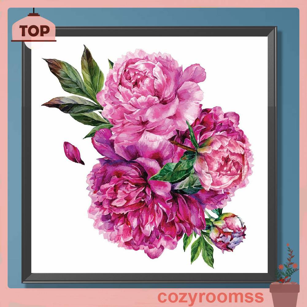 Tranh Đính Đá Kim Cương Toàn Bộ 5D DIY Hình Vẽ Hoa Trang Trí Nhà Cửa