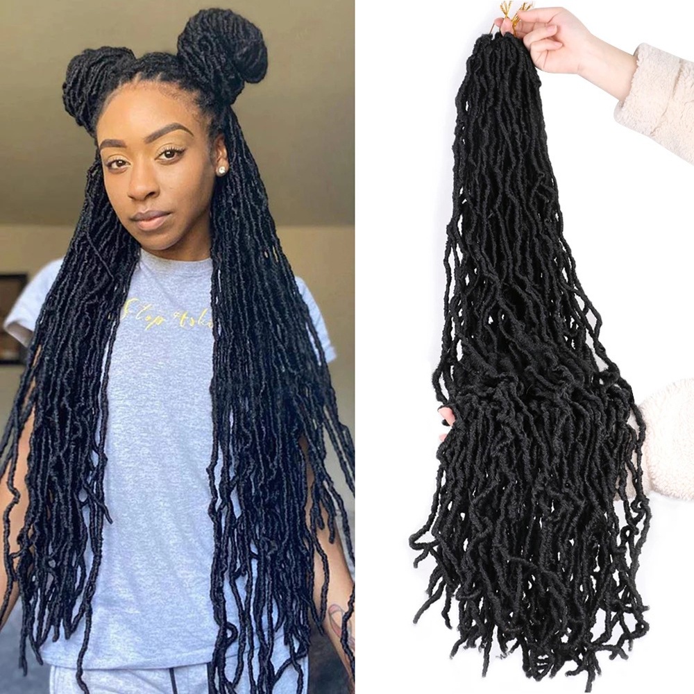 18inch Tóc Twist Crochet Braids Ombre Fluffy Nước Sóng Có Lọn Tóc Giả Phụ Kiện