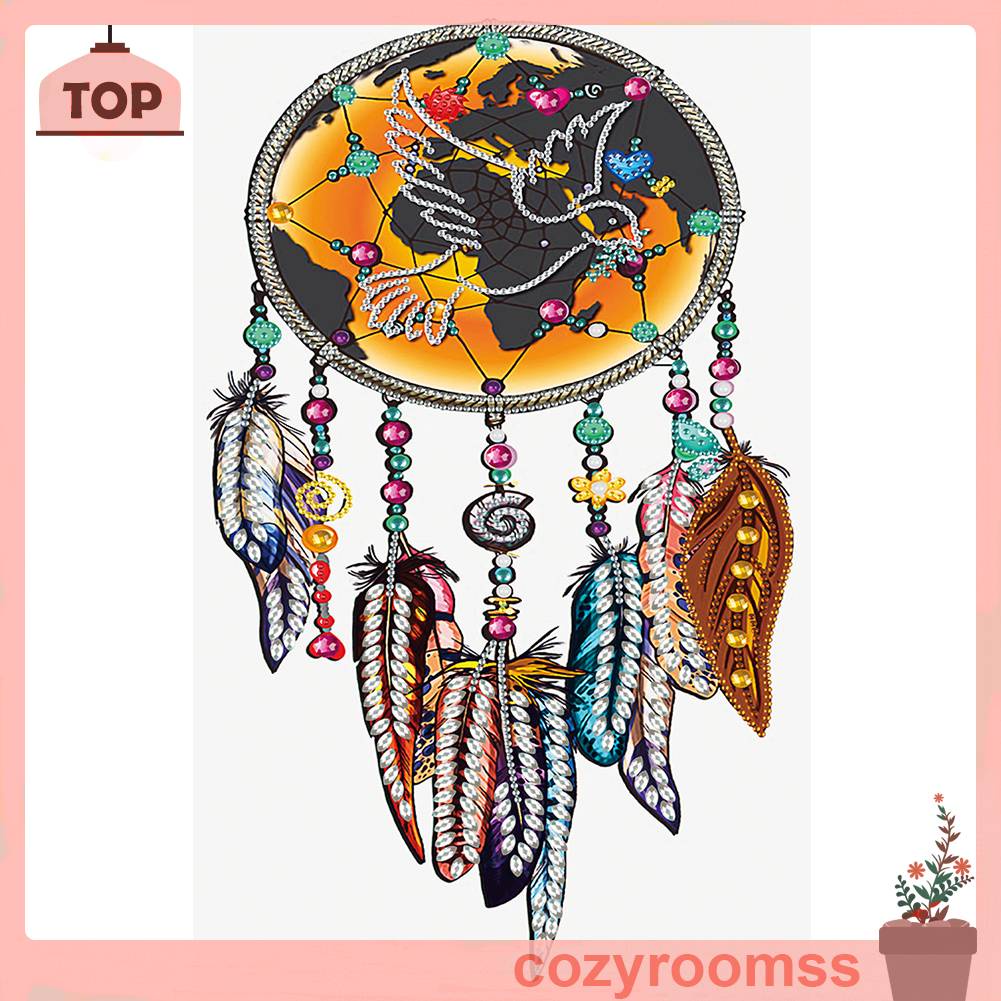 Tranh Đính Đá 5D DIY Họa Tiết Dreamcatcher Để Trang Trí Nhà