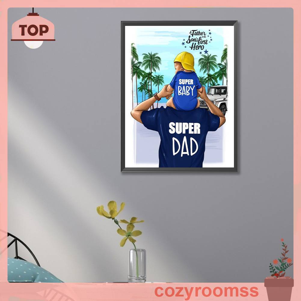 Tranh Đính Đá Kim Cương Toàn Bộ 5D DIY Hình Vẽ Ngày Của Cha Trang Trí Nhà Cửa