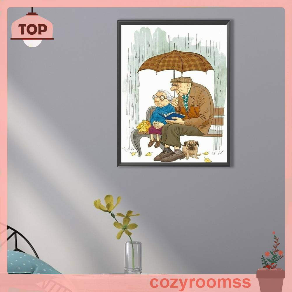 Bộ Tranh Đính Đá 5D Họa Tiết Cặp Đôi Dễ Thương Độc Đáo DIY Dùng Trang Trí Nhà Cửa