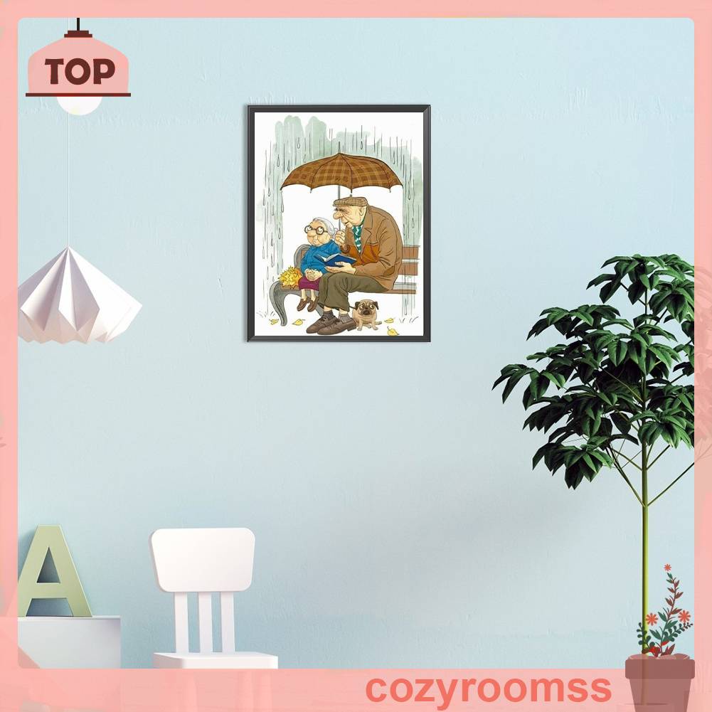 Bộ Tranh Đính Đá 5D Họa Tiết Cặp Đôi Dễ Thương Độc Đáo DIY Dùng Trang Trí Nhà Cửa