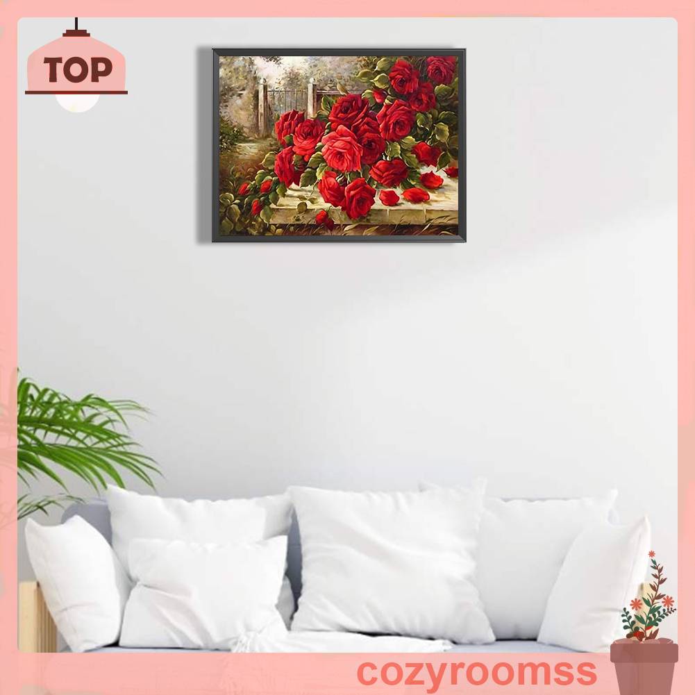 Tranh Đính Đá Kim Cương Toàn Bộ 5D DIY Hình Vẽ Hoa Hồng