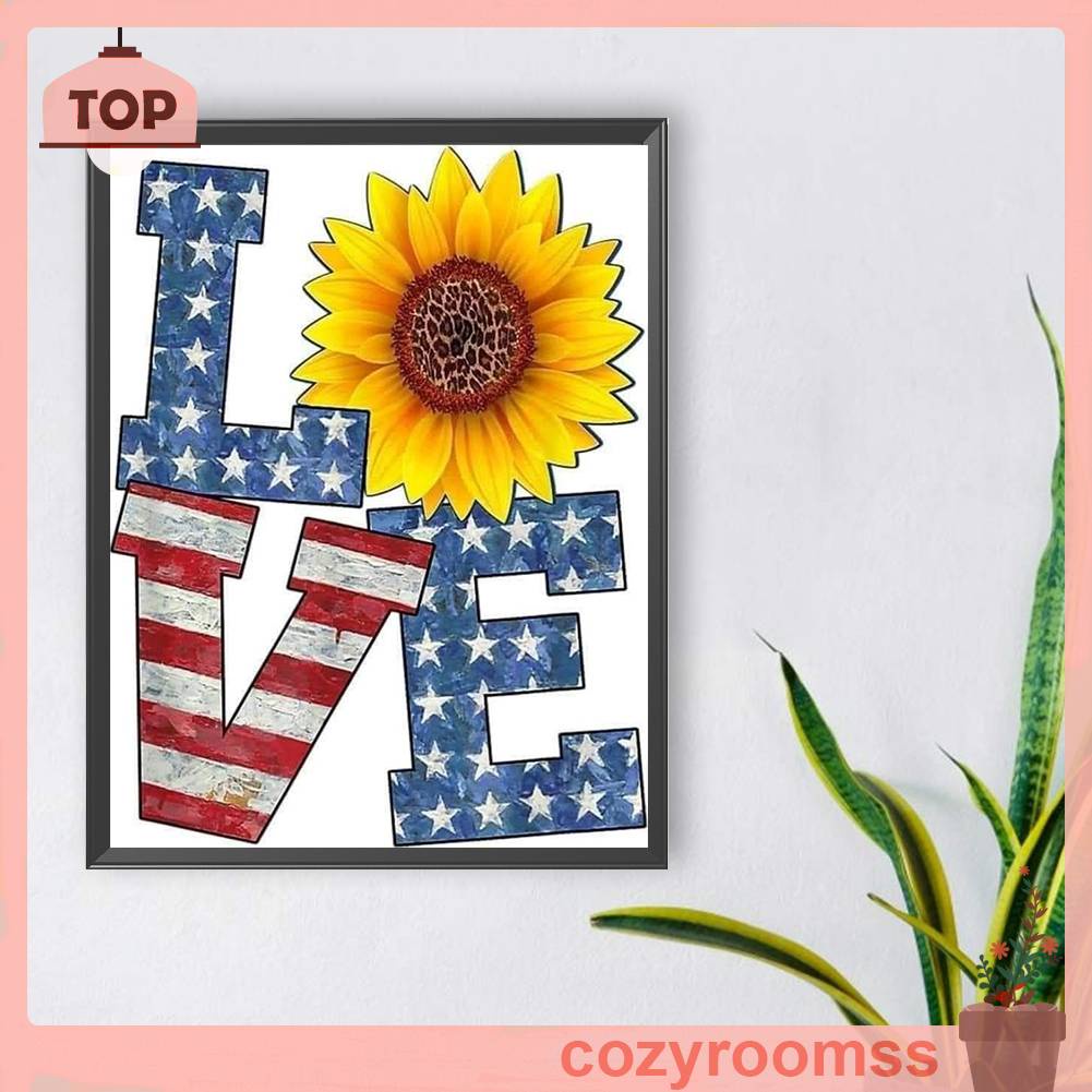 Bộ Tranh Đính Đá 5D Họa Tiết Quốc Kỳ Độc Đáo DIY Dùng Trang Trí Nhà Cửa