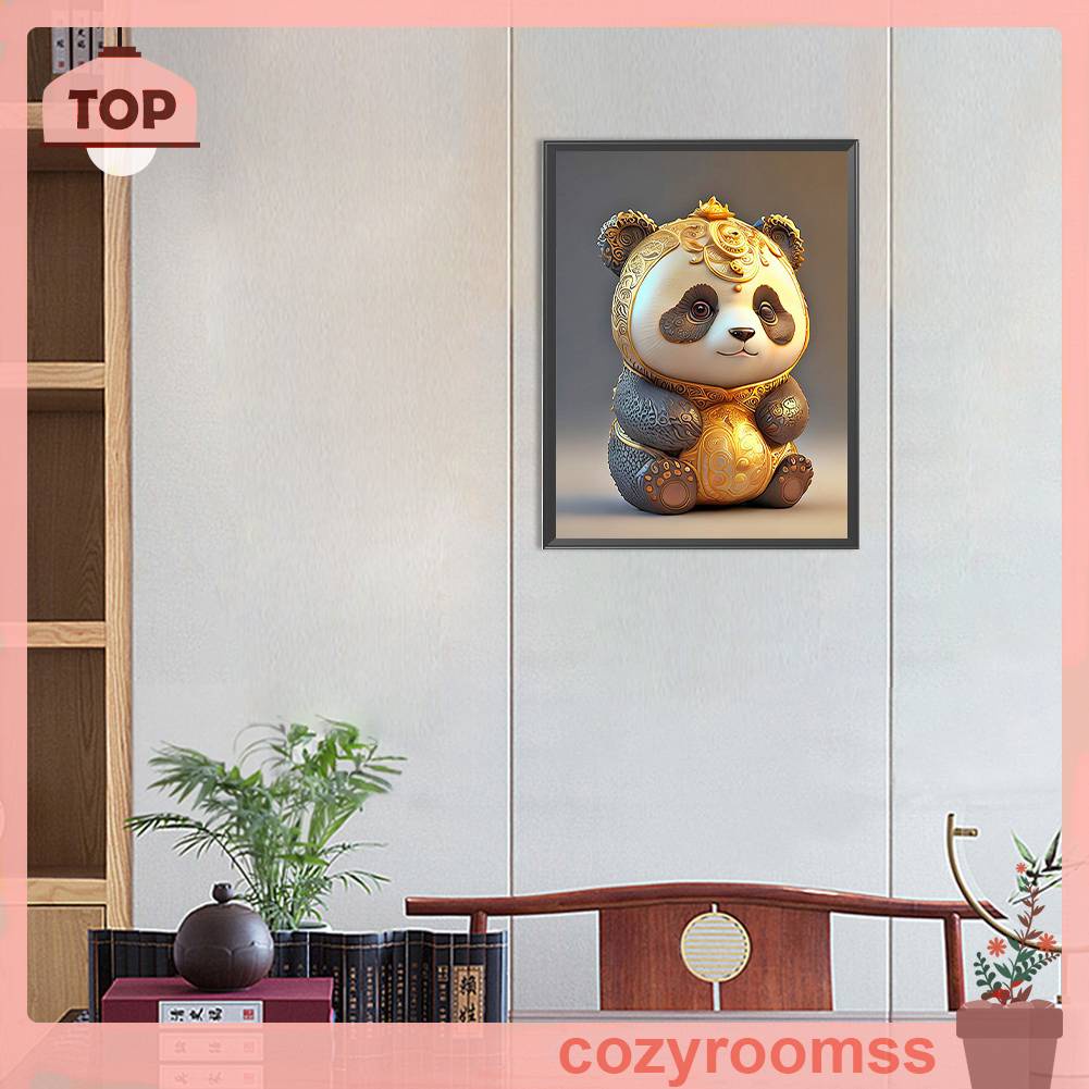 Tranh Đính Đá Kim Cương Toàn Bộ 5D DIY Hình Vẽ Gấu Trúc