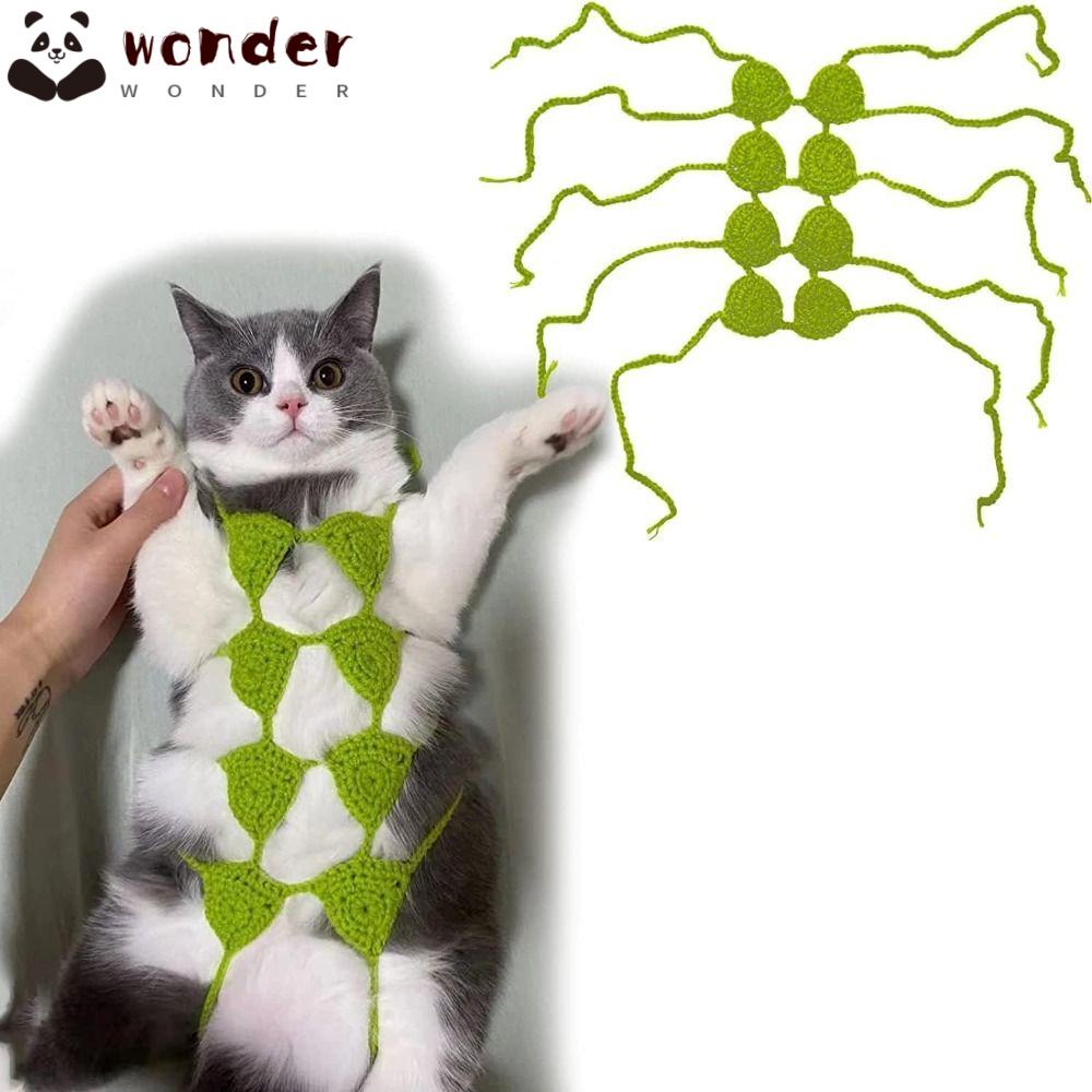 Bộ Bikini Dệt Tay Màu Sắc Xanh Lá / Đỏ Hồng Chống Mài Mòn Cho Mèo Cưng