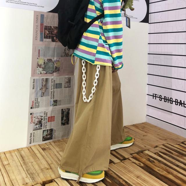 Quần Kaki Ống Rộng Phong Cách Retro Đường Phố Nhật Bản Cá Tính Cho Nam Nữ